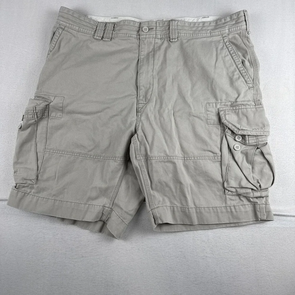 Polo Ralph Lauren Mens Beige Baggy Cargo Shorts Sz 40, 90s y2K Utility Military